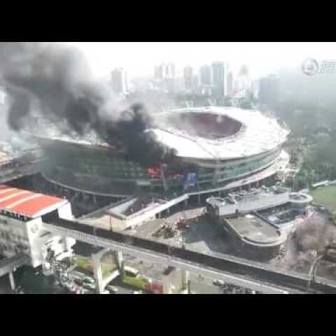 Fire Rages Through Shanghai Shenhua's Hongkou Stadium