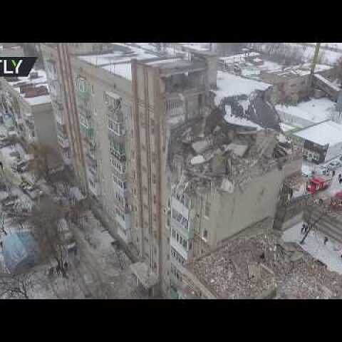 Shakhty Blast: Gas explosion partially destroys residential building in Russia (drone footage)