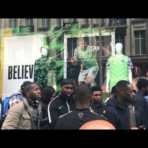Fans Queue For Nigeria World Cup Kit On Oxford Street