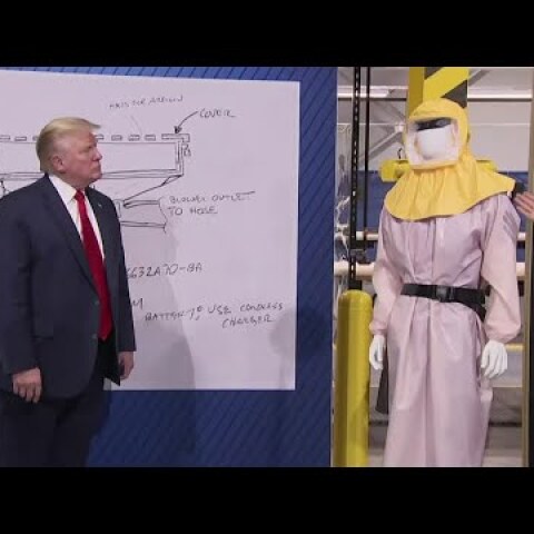 Trump visits Ford plant in Michigan, leaves mask off for cameras