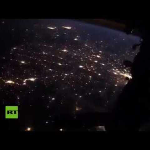 Lightnings & city lights: Night 400 km above the Earth