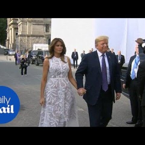 Trump and Melania join world leaders for Brussels cocktail party
