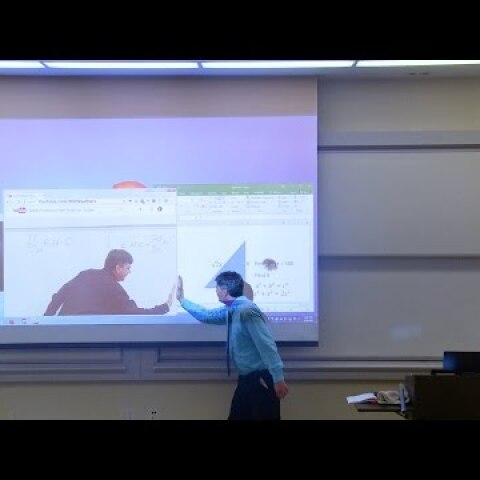 Math Professor Fixes Projector Screen (April Fools Prank)