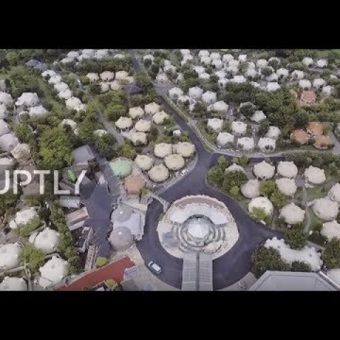 Drone footage captures quake-resistant FOAM dome village