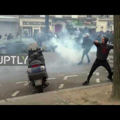 France: Police use tear gas at protest against police brutality in Paris