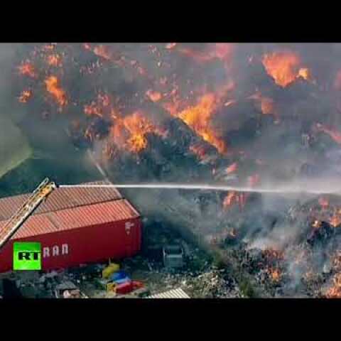 More than 100 homes evacuated due to massive fire at paper recycling plant