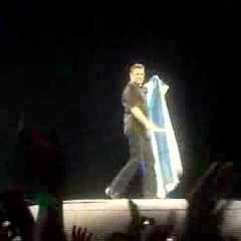 George Michael in athens (with greek flag)