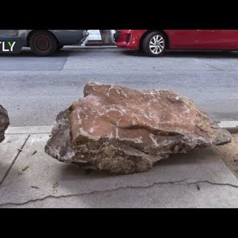 San Francisco residents block sidewalks with boulders to keep homeless away