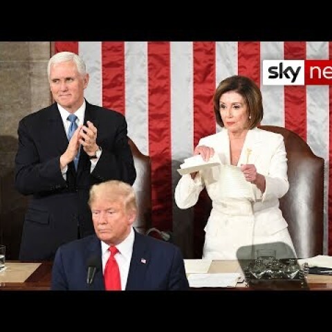 Nancy Pelosi rips up Donald Trump's State of the Union speech behind his back