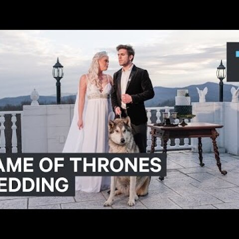 This Game of Thrones​-themed wedding had its own direwolf