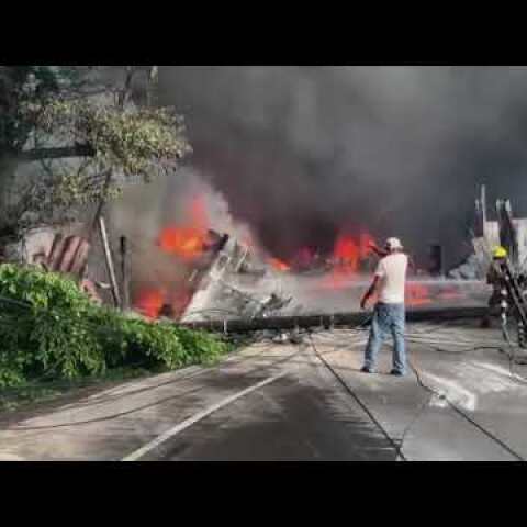 Tanker truck crashes into building & erupts in flames in Honduras, driver killed