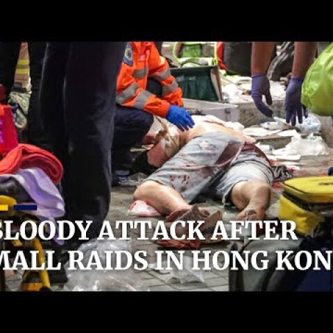 Bloody knife attack after mall raids in Hong Kong