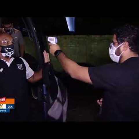 Funny thermometer check before Brazil football match.