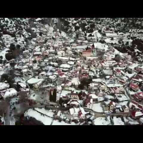 ΤΟ ΧΙΟΝΙΣΜΕΝΟ ΚΟΛΟΚΟΤΡΩΝΙΤΣΙ (ΚΑΡΥΑ ΑΡΓΟΛΙΔΑΣ) ΜΕ DRONE 26/12/2017