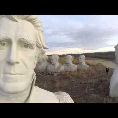 Abandoned president head statues
