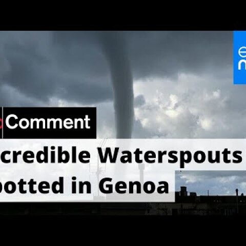 Massive waterspouts swirl over Italian city of Genoa