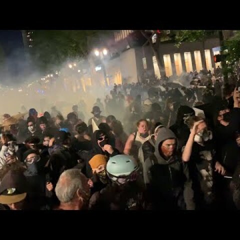 Tear gas deployed over hundreds of protesters in downtown Portland