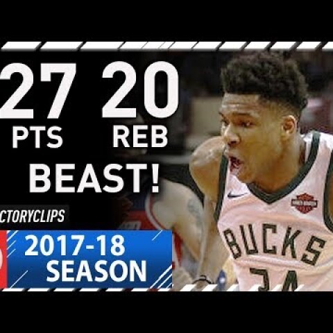 Giannis Antetokounmpo Full Highlights vs Wizards (2018.01.15) - 27 Pts, 20 Reb, 6 Ast, BEAST!