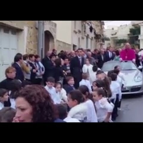 ‘Wrong on so many levels’: Priest in Porsche pulled by children in Malta