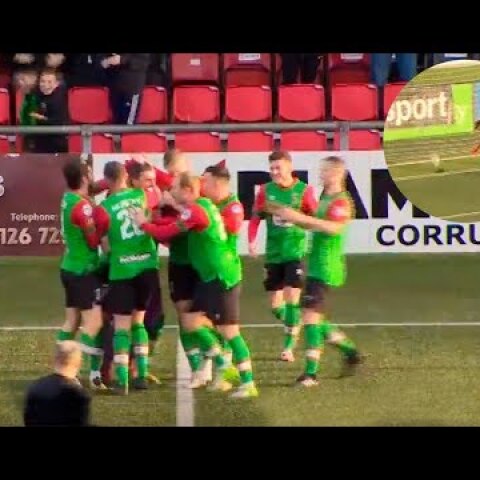Glentoran Keeper Elliot Morris Scores On Free Kick From Own Half | 12/01/2019