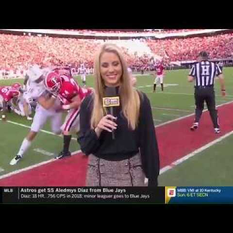 Watch: ESPN reporter Laura Rutledge crushed on Georgia sideline