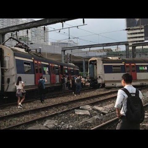 Hong Kong MTR train derails during morning rush hour