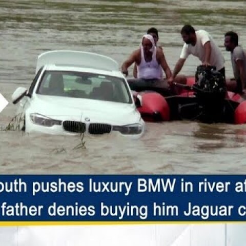 Youth pushes luxury BMW in river after father denies buying him Jaguar car