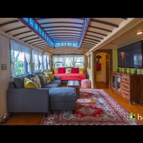 A Funky Beach Home Made From Old Streetcars