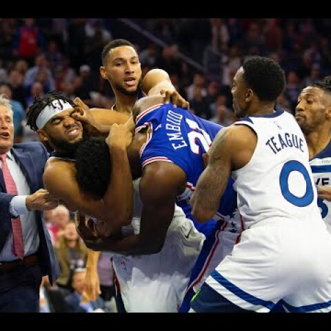 Joel Embiid and Karl-Anthony Towns Threw Punches At Each Other In Philly Brawl