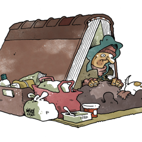 Έργο του Τάσου Αναστασίου από την έκθεση πολιτικής γελοιογραφίας «Οι γελοιογράφοι bookάρουν»