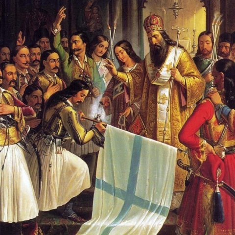 «Ο Όρκος της Αγίας Λαύρας», πίνακας του Θεόδωρου Βρυζάκη (1851)