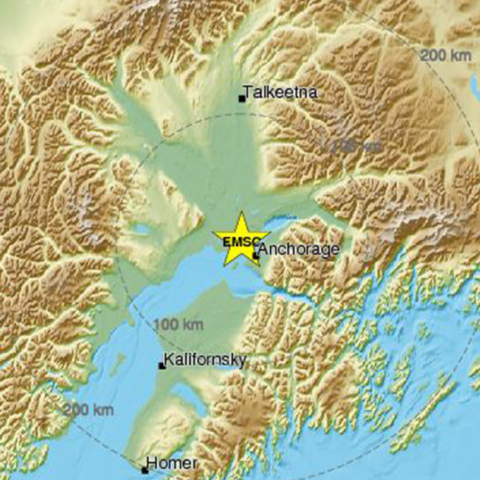 Επίκεντρο του σεισμού στην Αλάσκα