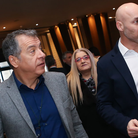 Σταύρος Θεοδωράκης και Γιώργος Αμυράς 