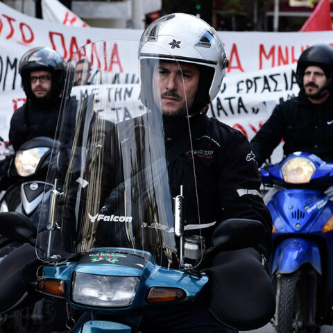 Διαμαρτυρία διανομέων φαγητού στη Θεσσαλονίκη
