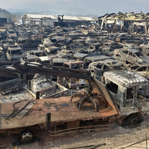 Καταστροφές από πύρινη λαίλαπα στη Νότια Κορέα