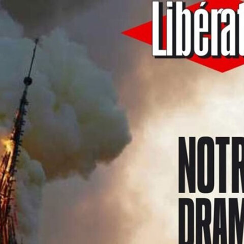 Παναγία των Παρισίων - Φωτιά - πρωτοσέλιδο της Liberation