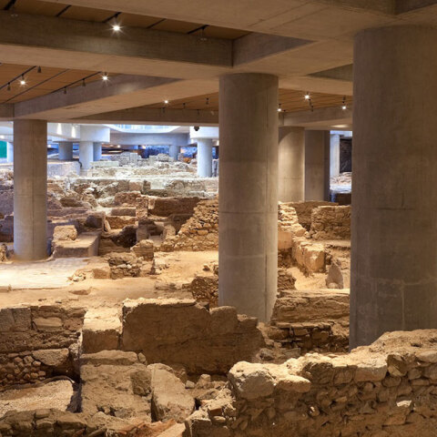 Άποψη της αρχαιολογικής ανασκαφής στη βάση του Μουσείου