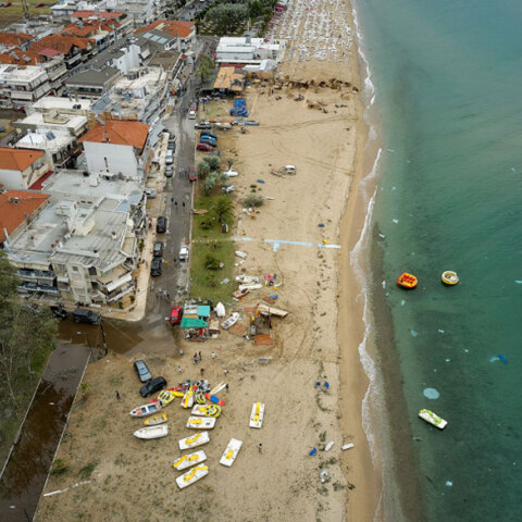 Καταστροφές στη Σωζόπολη Χαλκιδικής - Πανοραμική εικόνα