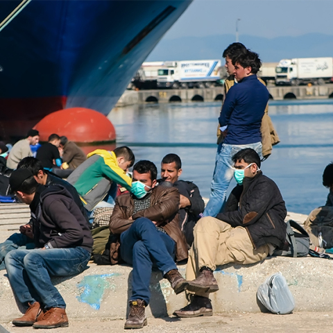 Μετανάστες στη Λέσβο