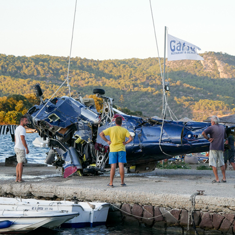 Πτώση ελικοπτέρου στον Πόρο