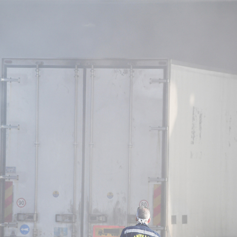Φωτιά σε φορτηγό - Αρχείου  