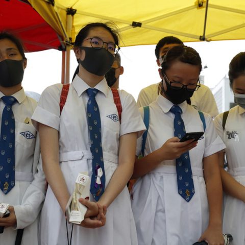 Μαθητές του Χονγκ Κονγκ στις διαδηλώσεις