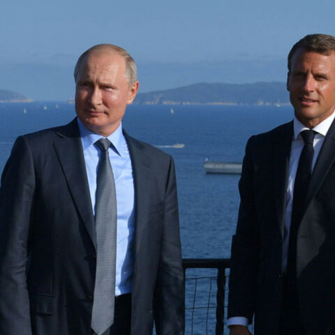 Βλάντιμιρ Πούτιν, Εμανουέλ Μακρόν © EPA/ALEXEI DRUZHININ / SPUTNIK / KREMLIN POOL MANDATORY