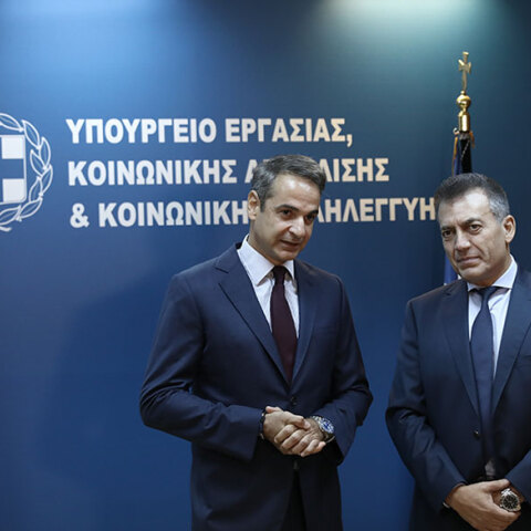 Επίσκεψη Κυριάκου Μητσοτάκη στο Υπουργείο Εργασίας