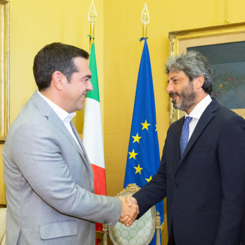 Αλέξης Τσίπρας - πρόεδρος του Ιταλικού Κοινοβουλίου Ρομπέρτο Φίκο