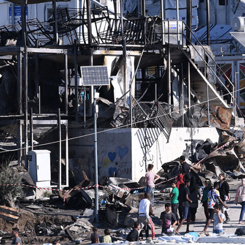 Πυρκαγιά στη Μόρια