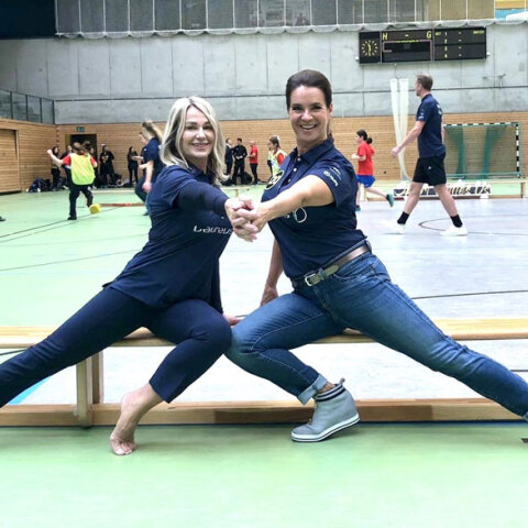 Η Νάντια Κομανέτσι με την Κατερίνα Βιτ