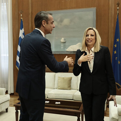 Συνάντηση Μητσοτάκη-Γεννηματά στο Μέγαρο Μαξίμου