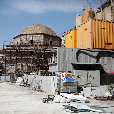 ΘΕΣΣΑΛΟΝΙΚΗ ΜΕΤΡΟ ΘΕΣΣΑΛΟΝΙΚΗΣ ΕΡΓΑΣΙΕΣ ΣΤΑΘΜΟΣ ΒΕΝΙΖΕΛΟΥ ΕΡΓΑΤΕΣ ΑΡΧΑΙΑ