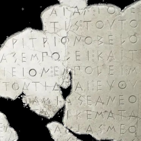 Επιγραφή αρχαίας Αθήνας 485 π.Χ.